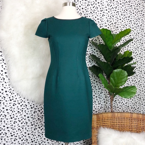 green wool dress